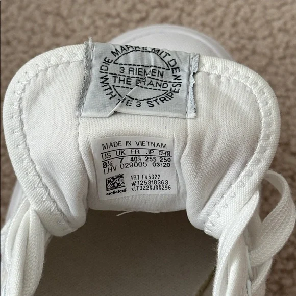 Adidas Nissa Platform White Canvas Sneakers - Picture 9 of 10